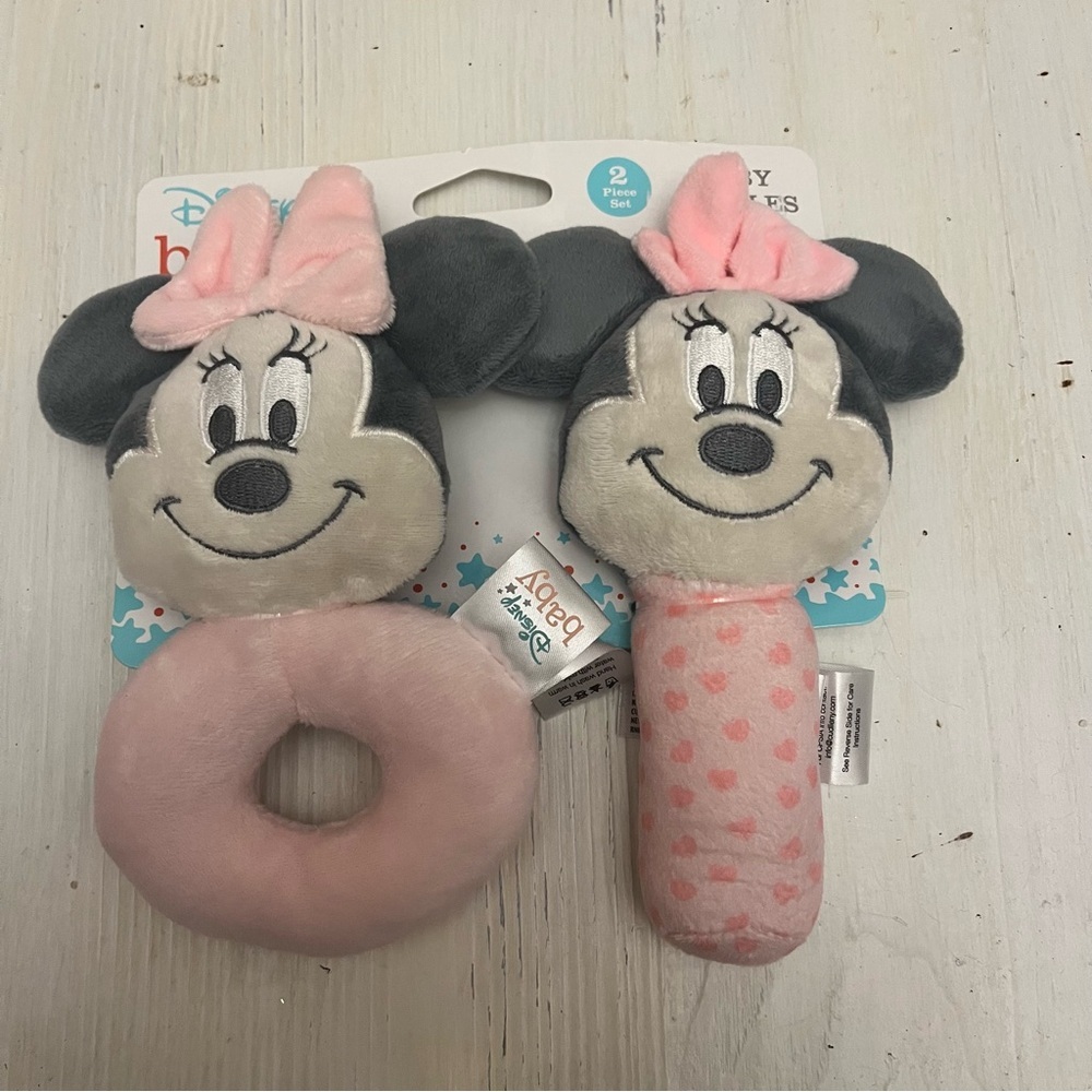 Disney Minnie Mouse Plush Lovi‎ Rattle Set